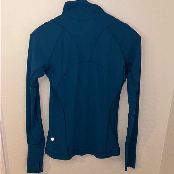 LULULEMON Women's Turquoise Long Sleeve Quarter Zip Running Top - Picture 5 of 7